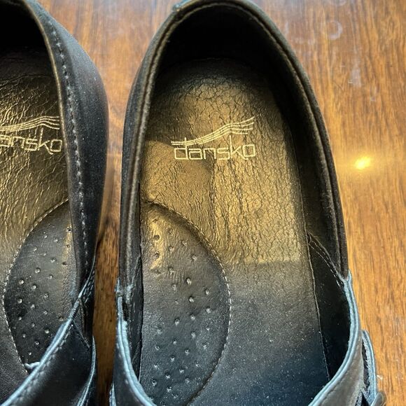 Dansko Slip-on Black Leather Buckle Clog Shoes Size US 8.5/9 EU 39 - Picture 2 of 8